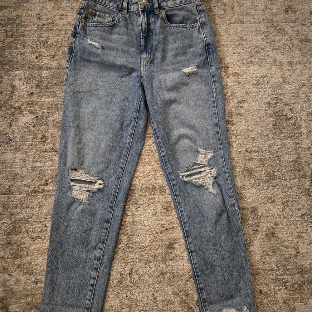 Garage Light Blue Boyfriend Jeans with Distressed Knees